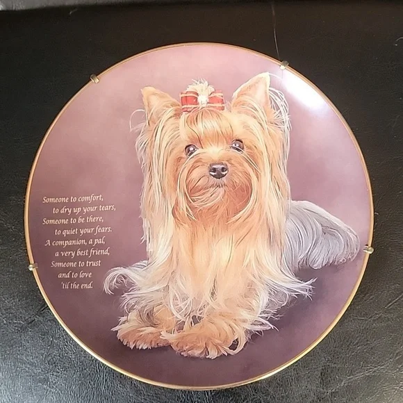 Vintage Danbury Mint., Someone to Comfort Yorkie Collector Plate - Picture 1 of 4